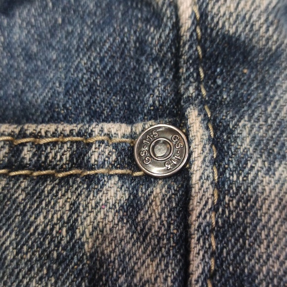 GS-115 Denim boy's Jeans Sz 5 Blue Acid Wash Distressed Ribbed Straig - Picture 7 of 8